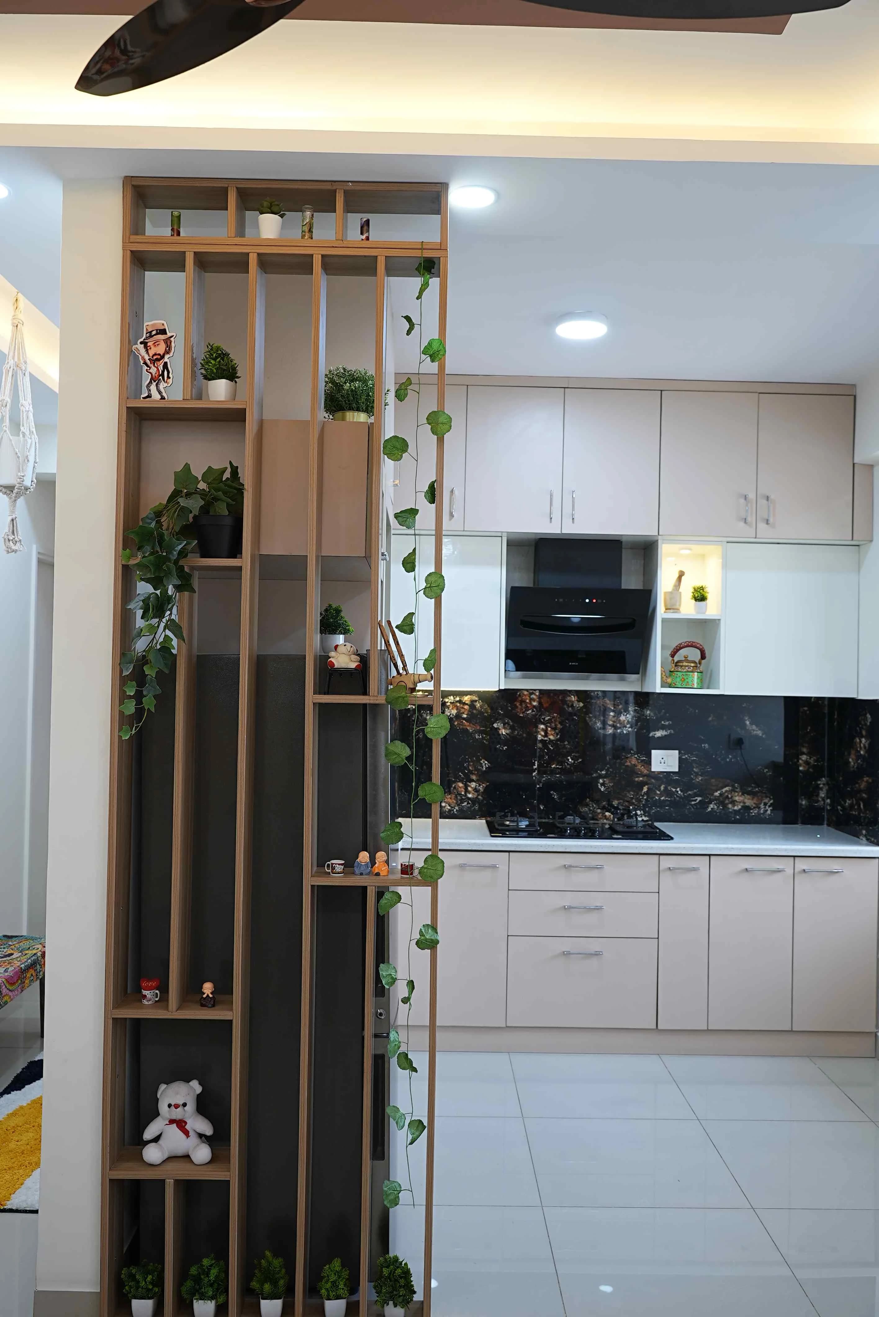 Modular kitchen installation with quartz countertops